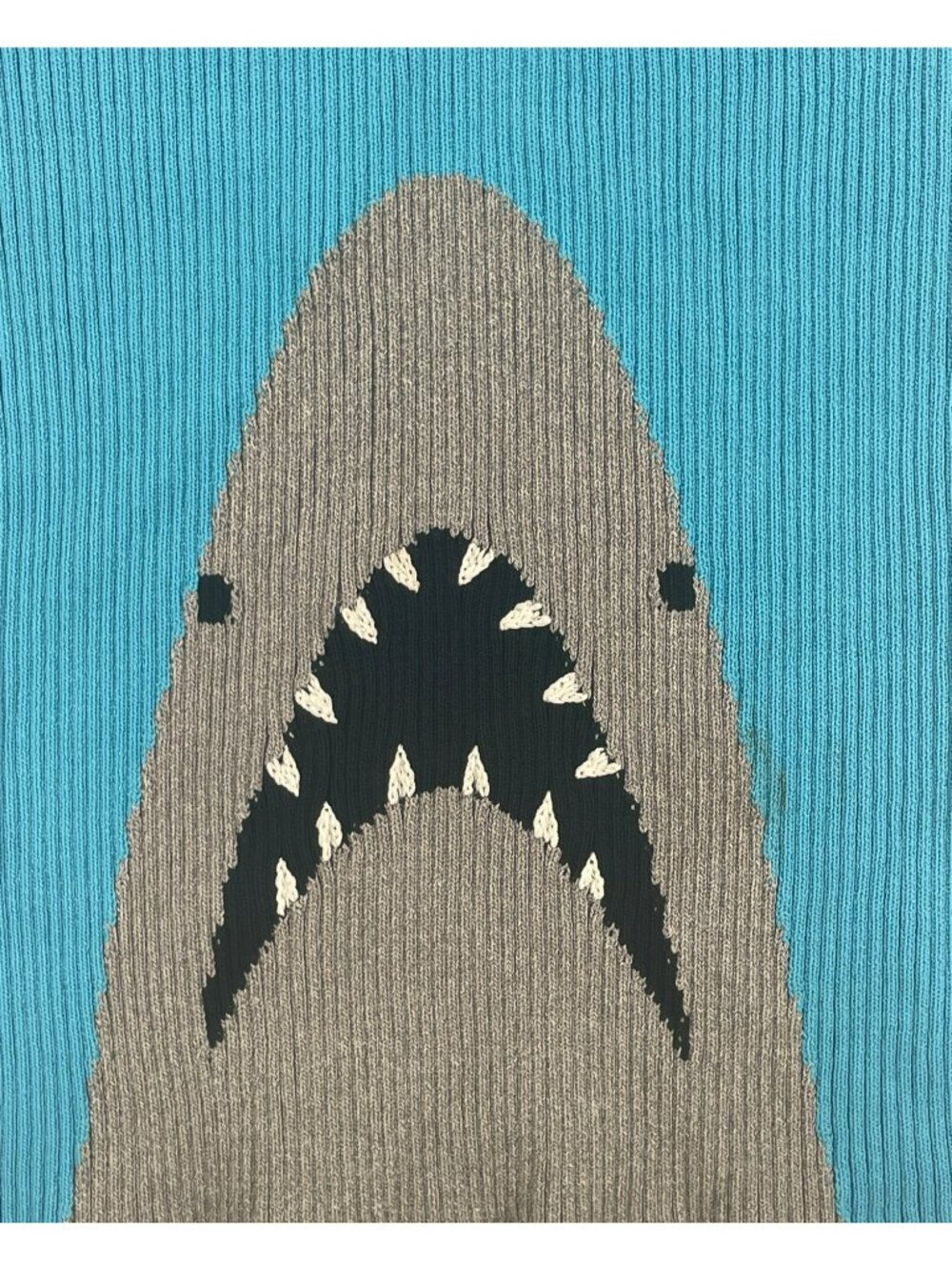 Staud Malia Tank Top Shark Ribbed Knit Sleeveless Blue & White Wmn's Size M NEW - Picture 2 of 6
